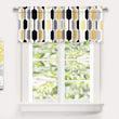 Geo Lined Window Curtain Valance Yellow Geometric Mid Century Modern Contemporary 100% Polyester Insulated Noise Reducing