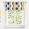 Geo Lined Window Curtain Valance Yellow Geometric Mid Century Modern Contemporary 100% Polyester Insulated Noise Reducing