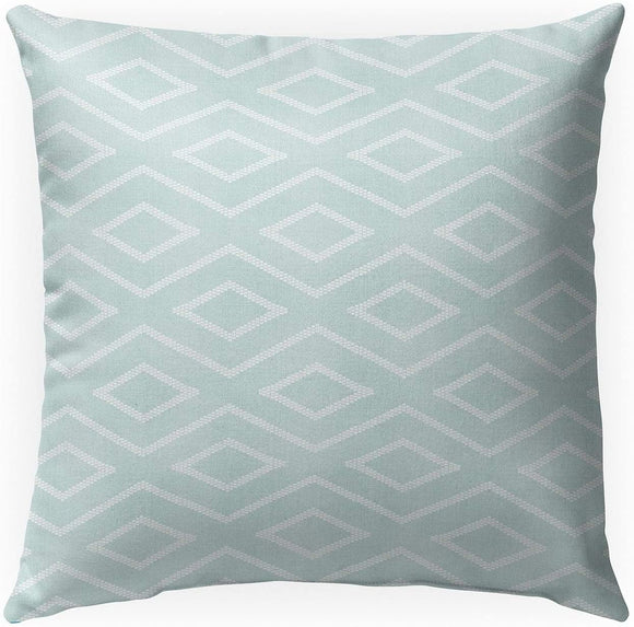 Tribal Pattern Mint Indoor/Outdoor Throw Pillow by Green Geometric Southwestern Polyester Removable Cover