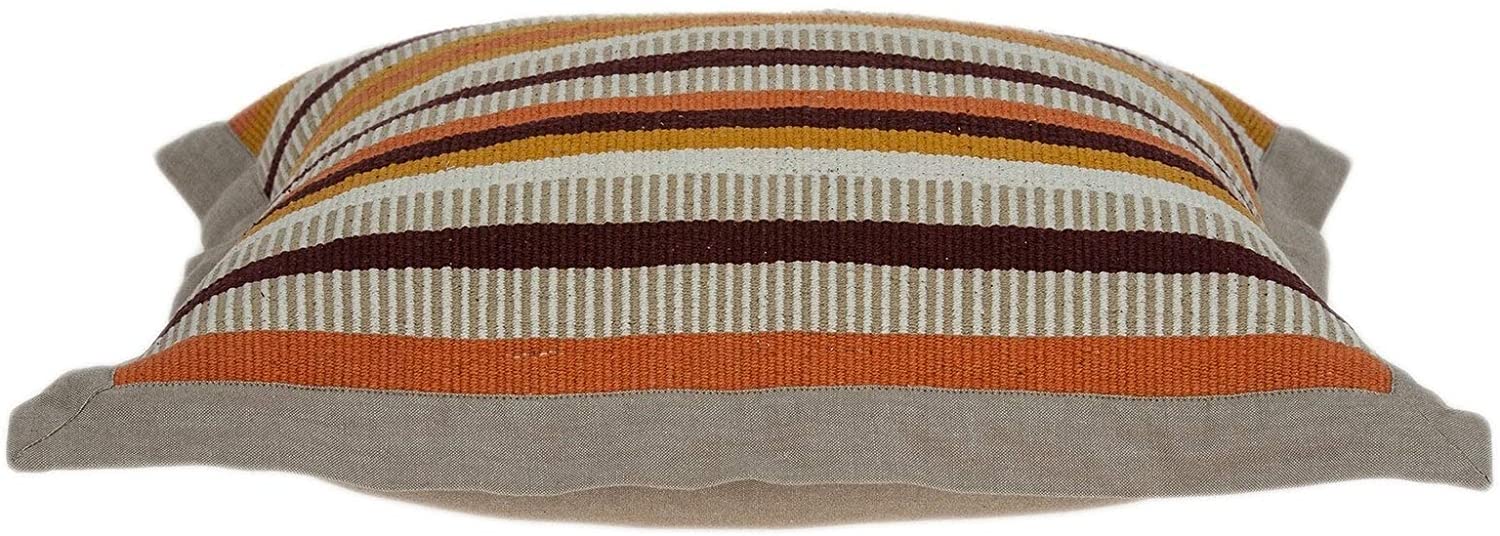 MISC Distressed Leather Pouf Grey (18"x18"x18") Brown Solid Wood