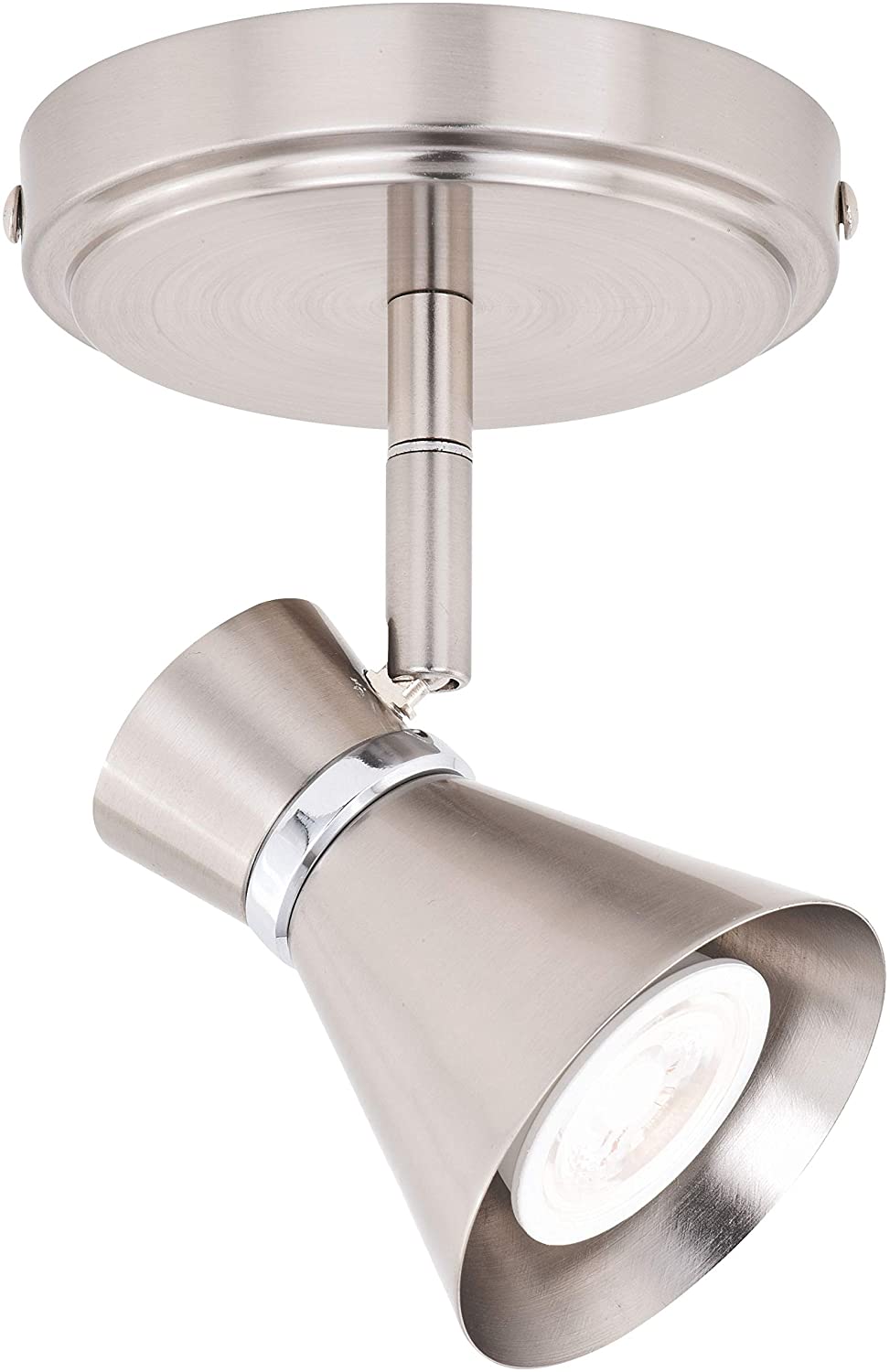 1 Light Led Brushed Nickel Adjustable Ceiling Spot 5 W X 7