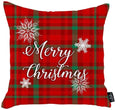 Merry Christmas Set 4 Throw Pillow Covers Gift 18"x18" Color Floral Modern Contemporary Polyester Three More Pillows Removable Cover
