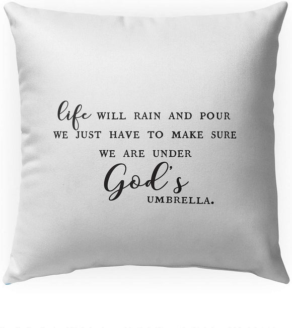 MISC Gods Umbrella Indoor|Outdoor Pillow by 18x18 Black Geometric Farmhouse Polyester Removable Cover