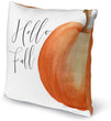Hello Fall Indoor|Outdoor Pillow by 18x18 Orange Modern Contemporary Polyester Removable Cover