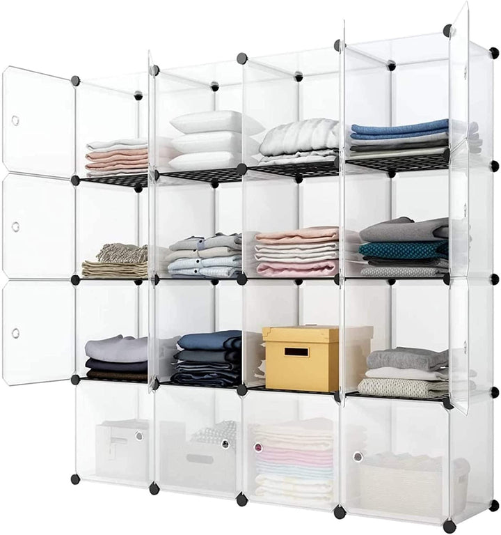 16 Cube Storage Cube Shelving Bookcase Bookshelf Organizing Closet White Modern Contemporary Plastic Includes Hardware - Diamond Home USA