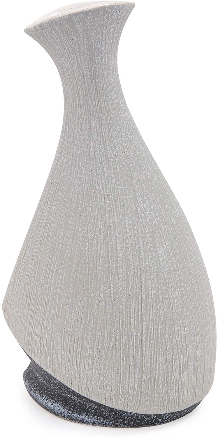 Balance Two Toned Vase Large 12h X 6w 5d Grey Ceramic - Diamond Home USA