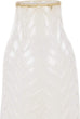 Round Chevron Ceramic Vase White Mid Century Modern Porcelain