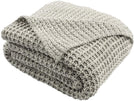Grey Knit 50 X 60 inch Throw Blanket Chevron Modern Contemporary Shabby Chic Victorian Cotton