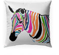 Zebra Indoor|Outdoor Pillow by 18x18 Black Modern Contemporary Polyester Removable Cover