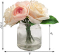 7" Rose Mix Clear Glass Vase One Size Pink Handmade