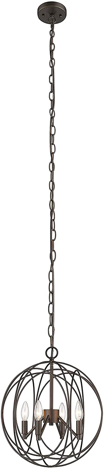 MISC 4 Light Oil Rubbed Bronze Pendant Transitional Steel Dimmable