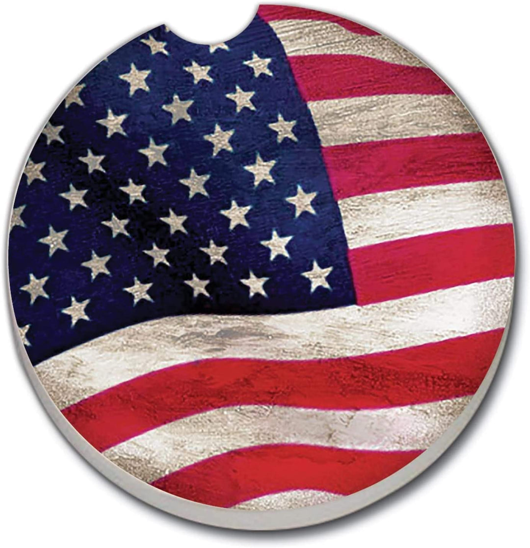 Car Coaster Us Flag Set 2 2 5