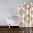 Beige Shower Curtain by Brown Geometric Modern Contemporary Polyester