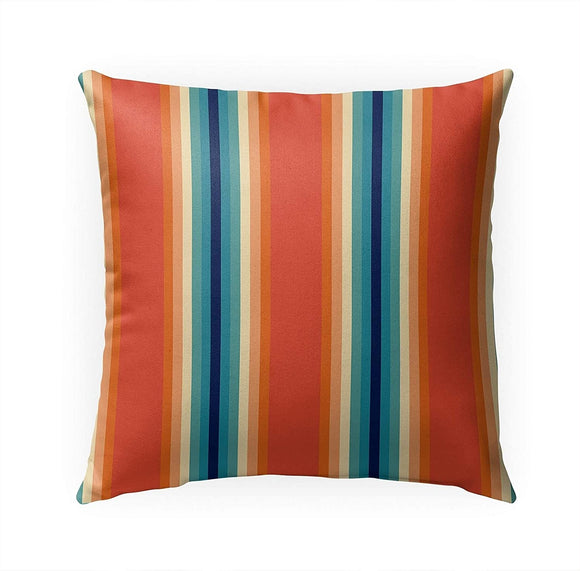 Indoor|Outdoor Pillow by 18x18 Orange Ikat Modern Contemporary Polyester Removable Cover