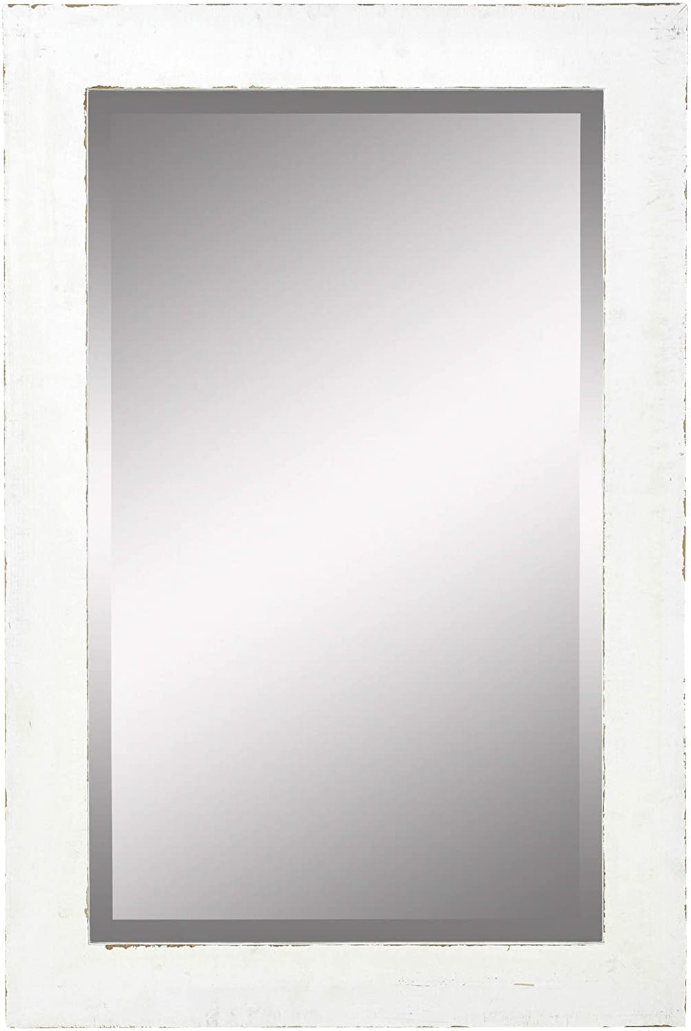 Wall Mirror White 36 X 24 36" h 24" w 1" d Farmhouse Traditional Beveled Glass