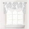 Floral Damask Medallion Pattern Swag Valance Grey Kids Teen Modern Contemporary Polyester Lined Thermal