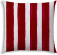 Cabana Medium Raspberry Jumbo Indoor/Outdoor Zippered Pillow Cover Red Striped Bohemian Eclectic Polyester Closure