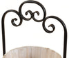 Two Tier Wood Planters Metal Stand Black Brown Farmhouse Round