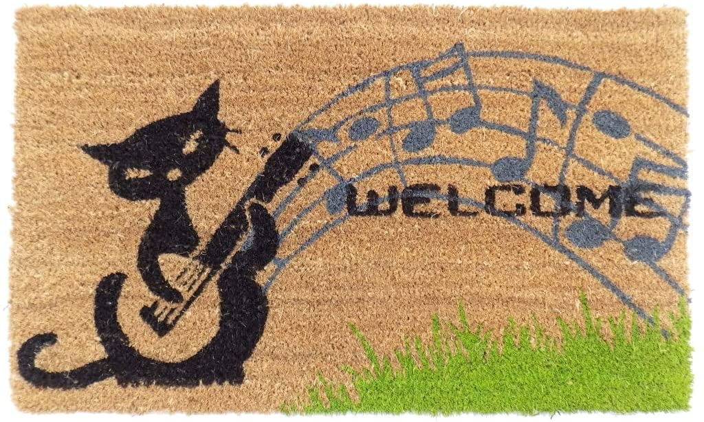 Coir Musical Cat Doormat Color Modern Contemporary