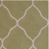 Handmade Design Wool Rug (India) 5' X 7' Green Ivory Oriental Trellis Modern Contemporary Rectangle Natural Fiber Latex Free