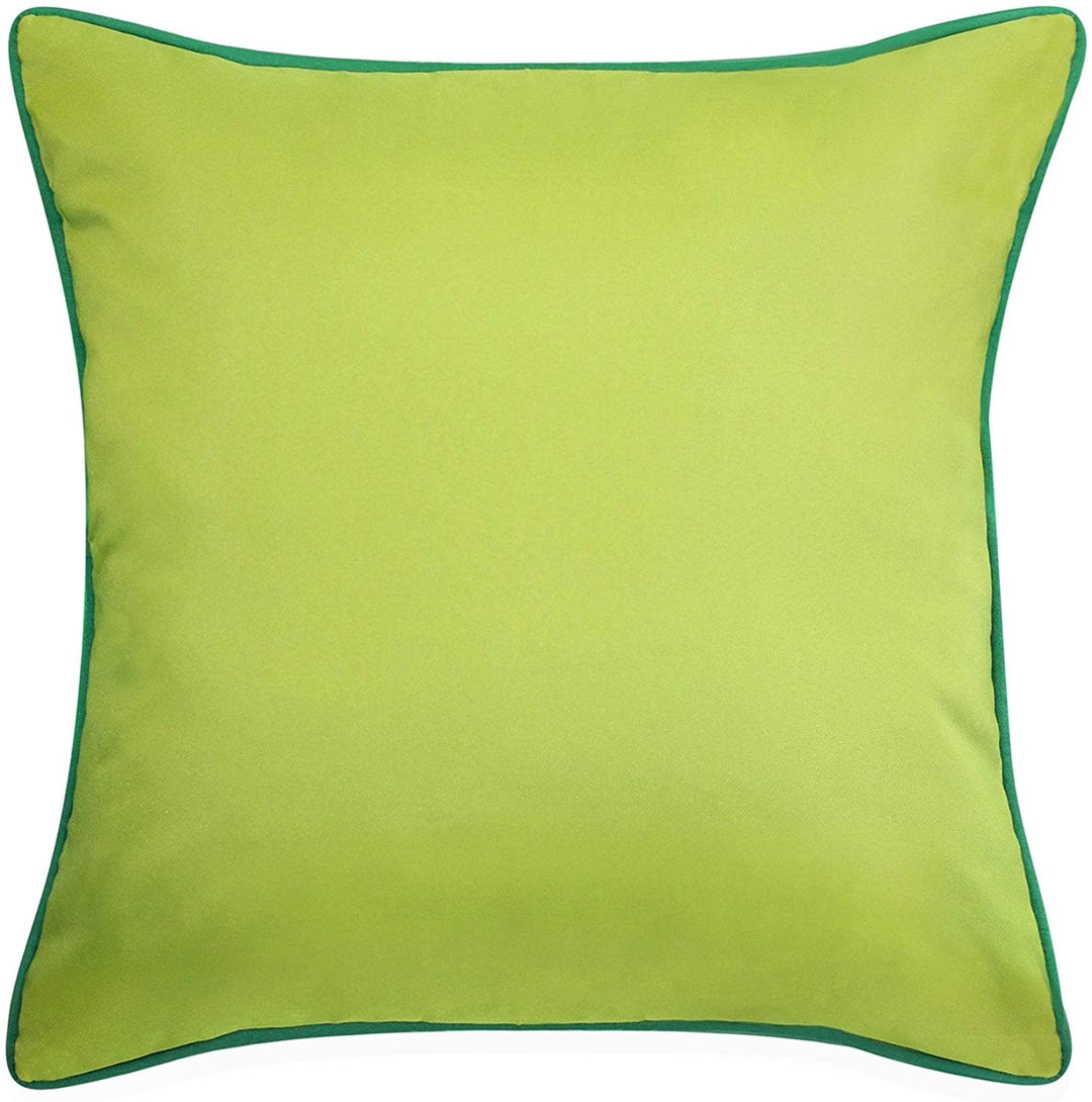 MISC Outdoor Gingham Decorative Pillow Green Plaid Polyester