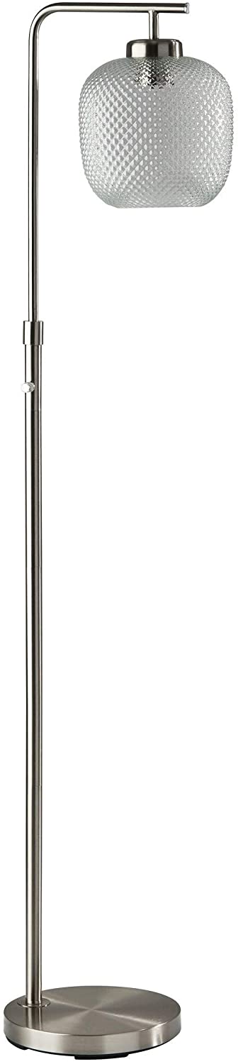 Floor Lamp Brushed Steel Bronze Silver Farmhouse Mid Century Modern Contemporary Nickel - Diamond Home USA