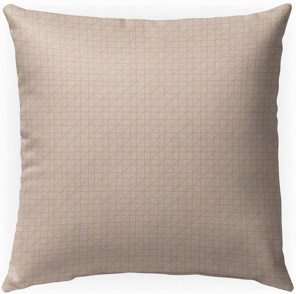 Axis Tan Indoor|Outdoor Pillow by 18x18 Tan Geometric Modern Contemporary Polyester Removable Cover