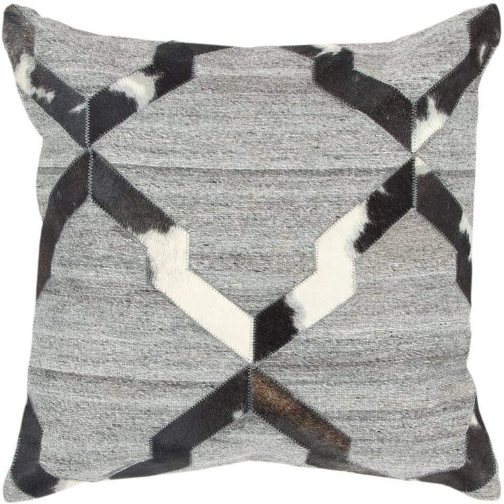 Geometric Natural/Black 20"x20" Grey Abstract Casual