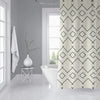 MISC Bath Cream Shower Curtain Off White Geometric Southwestern Polyester
