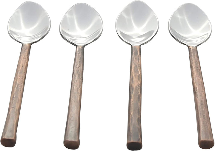 Copper Antique Design Coffee/Desert Serving Spoon 4 Pcs