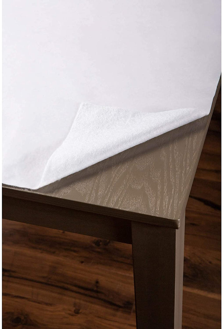 Table Pad White Solid Rectangle Polyester - Diamond Home USA