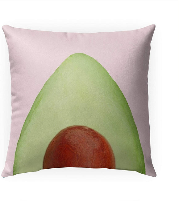 Avocado Top Indoor|Outdoor Pillow by Vivid Atelier 18x18 Pink Graphic Modern Contemporary Polyester Removable Cover