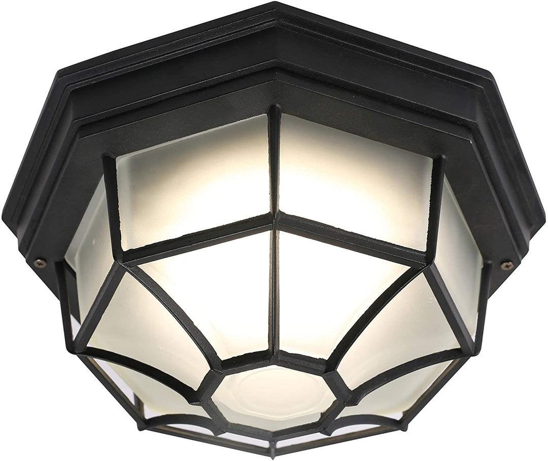 Led Flush Mount Ceiling Light Black Mid Century Modern Glass