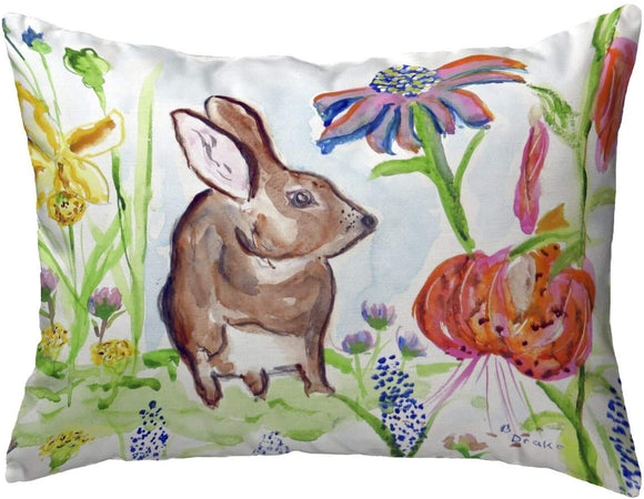 Brown Rabbit Right Small No Cord Pillow 11x14 Color Graphic Casual Polyester