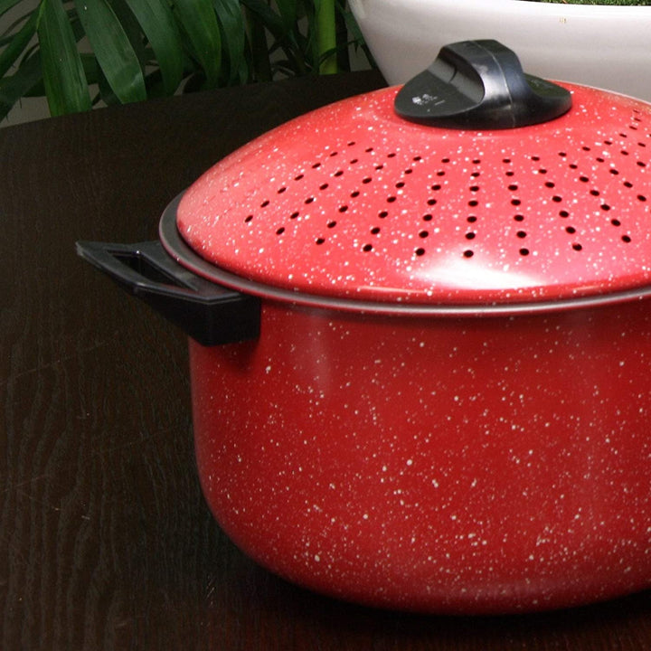 4pc Nonstick Pot Set Red Metal 4 Piece - Diamond Home USA