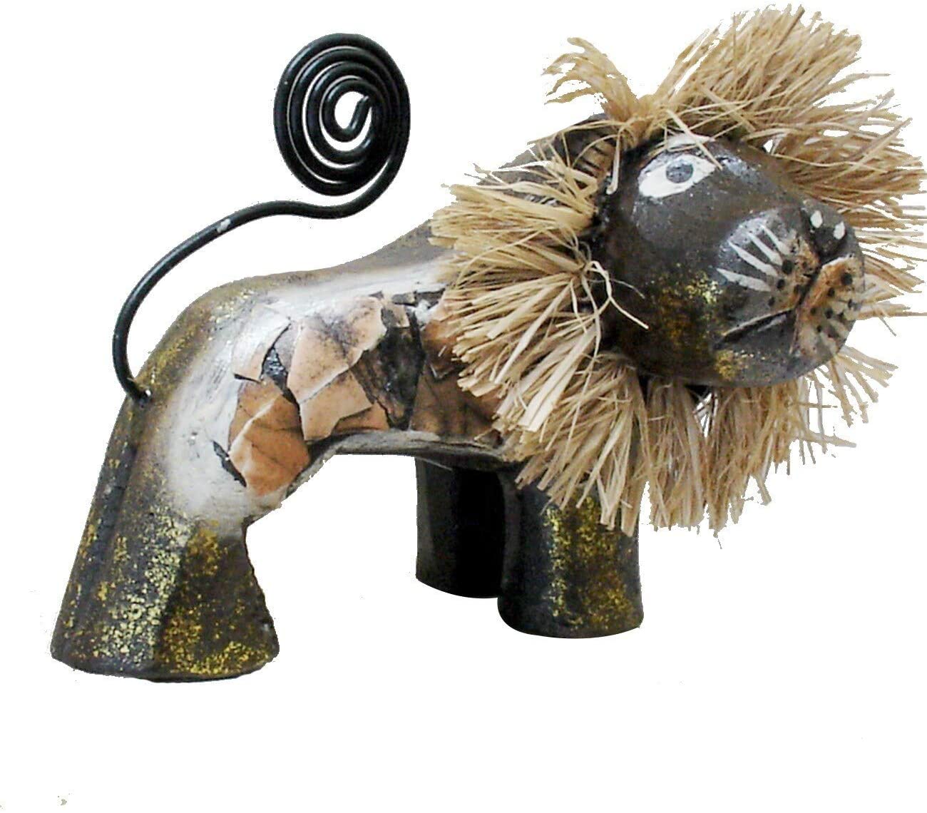 MISC Handmade 4 inch Brown Lion Figurine (Indonesia) Animals Wood