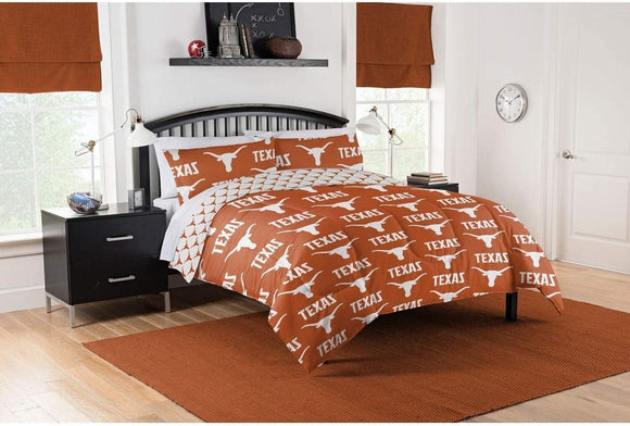 MISC 864 Texas Longhorns Full Bed Bag Set Orange Sports Collegiate Casual 5 Piece