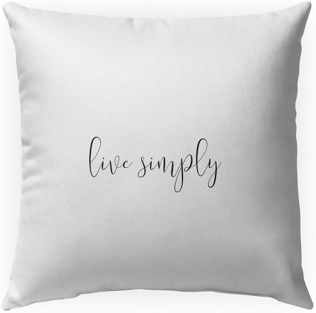 MISC Live Simply Indoor|Outdoor Pillow by 18x18 Black Geometric Farmhouse Polyester Removable Cover