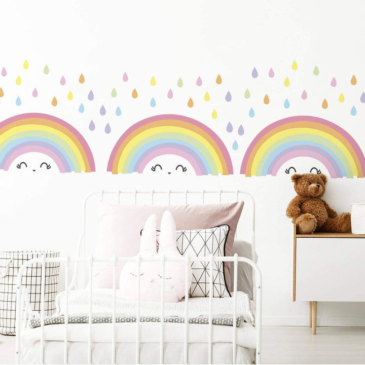 Rainbow Children Wall Stickers Kids Girl Nursery Pink - Diamond Home USA