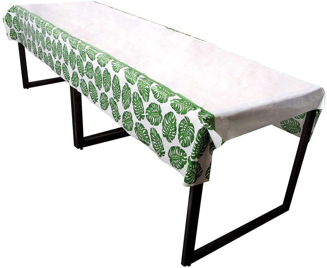 3 Pack Plastic Rectangular Tablecloth Tropical Palm Leaves Table Covers 54"x108" Color Design Rectangle Polyester