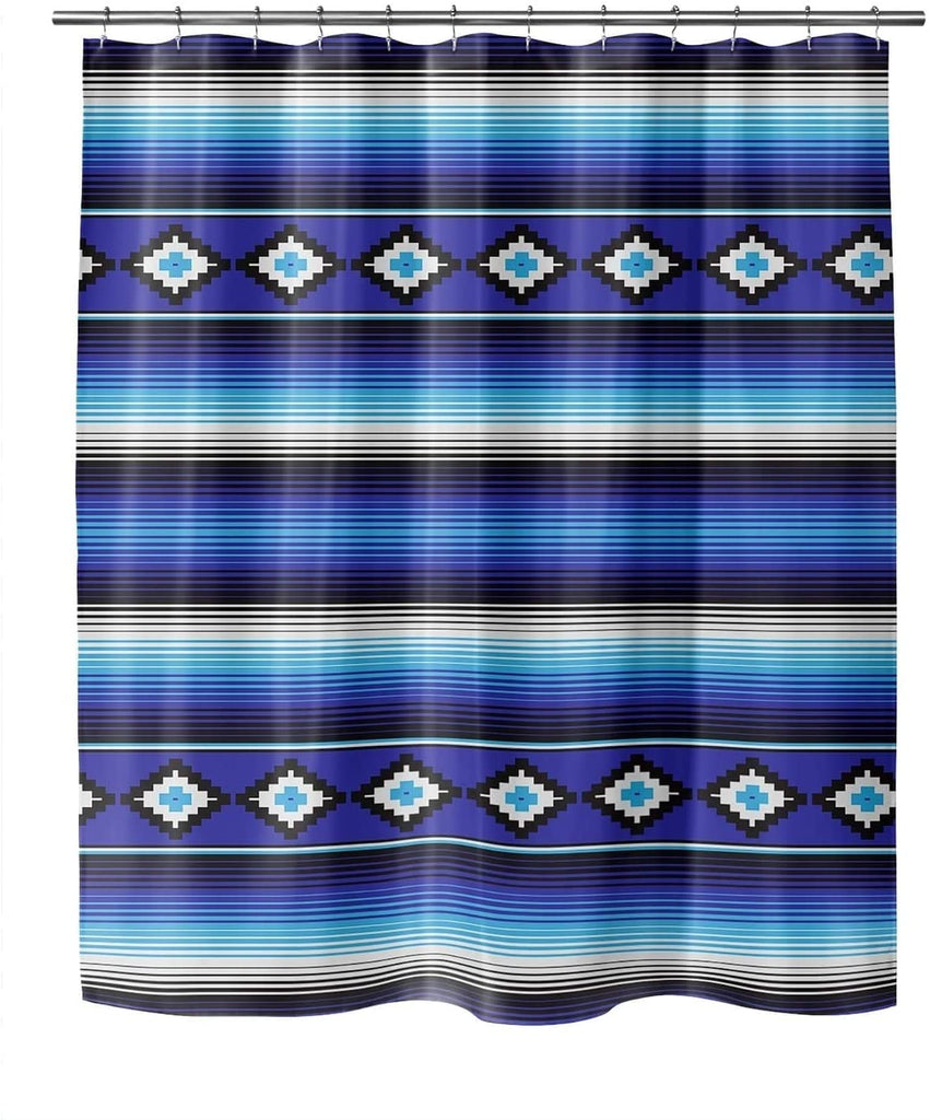 Modern Blue Shower Curtain by Blue Striped Southwestern Polyester
