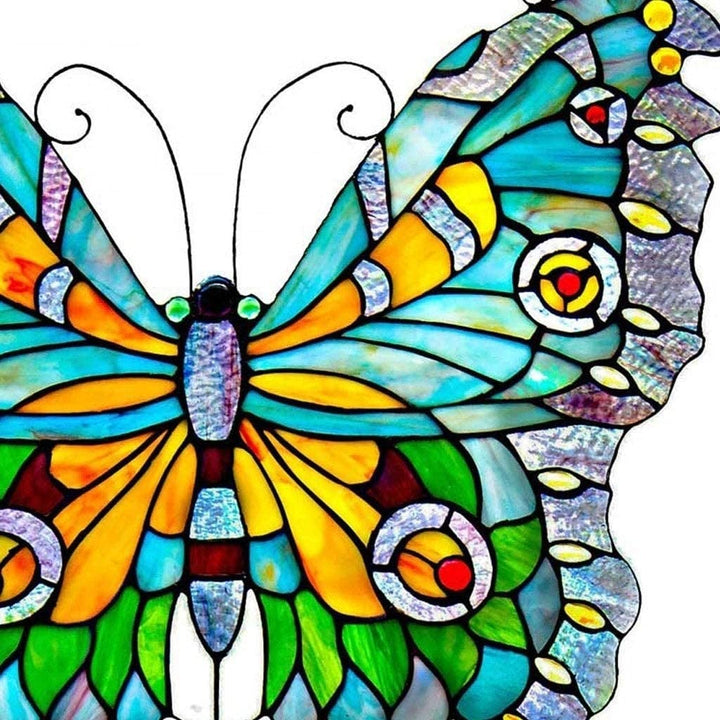 20 5" h Stained Glass Butterfly Window Panel 21 75" l X 0 25" w Color Traditional Irregular Novelty Animals Nature Includes Hardware