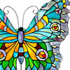 20 5" h Stained Glass Butterfly Window Panel 21 75" l X 0 25" w Color Traditional Irregular Novelty Animals Nature Includes Hardware