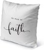 MISC We Walk by Faith Indoor|Outdoor Pillow by 18x18 Black Geometric Farmhouse Polyester Removable Cover