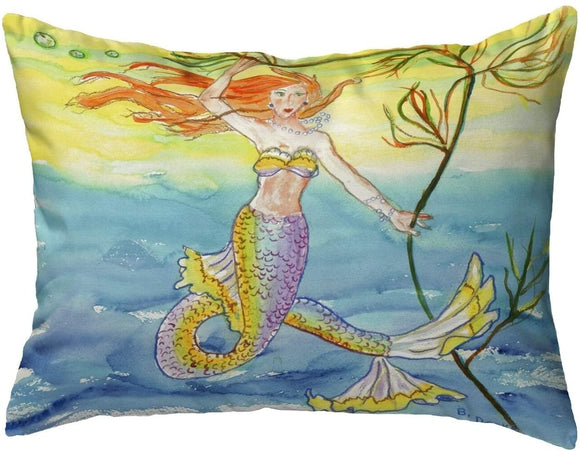 Mermaid Small No Cord Pillow 11x14 Color Graphic Nautical Coastal Polyester