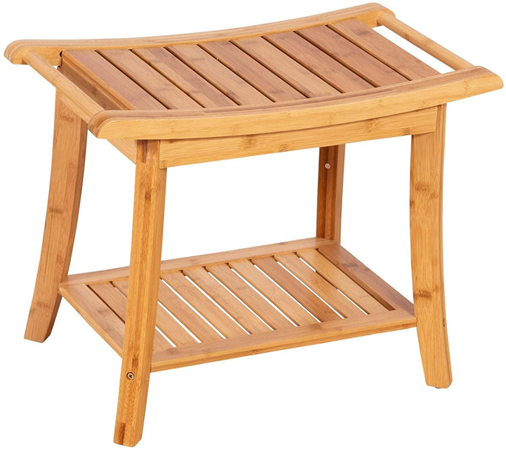 Solid Bamboo Spa Bench Natural Oriental Finish