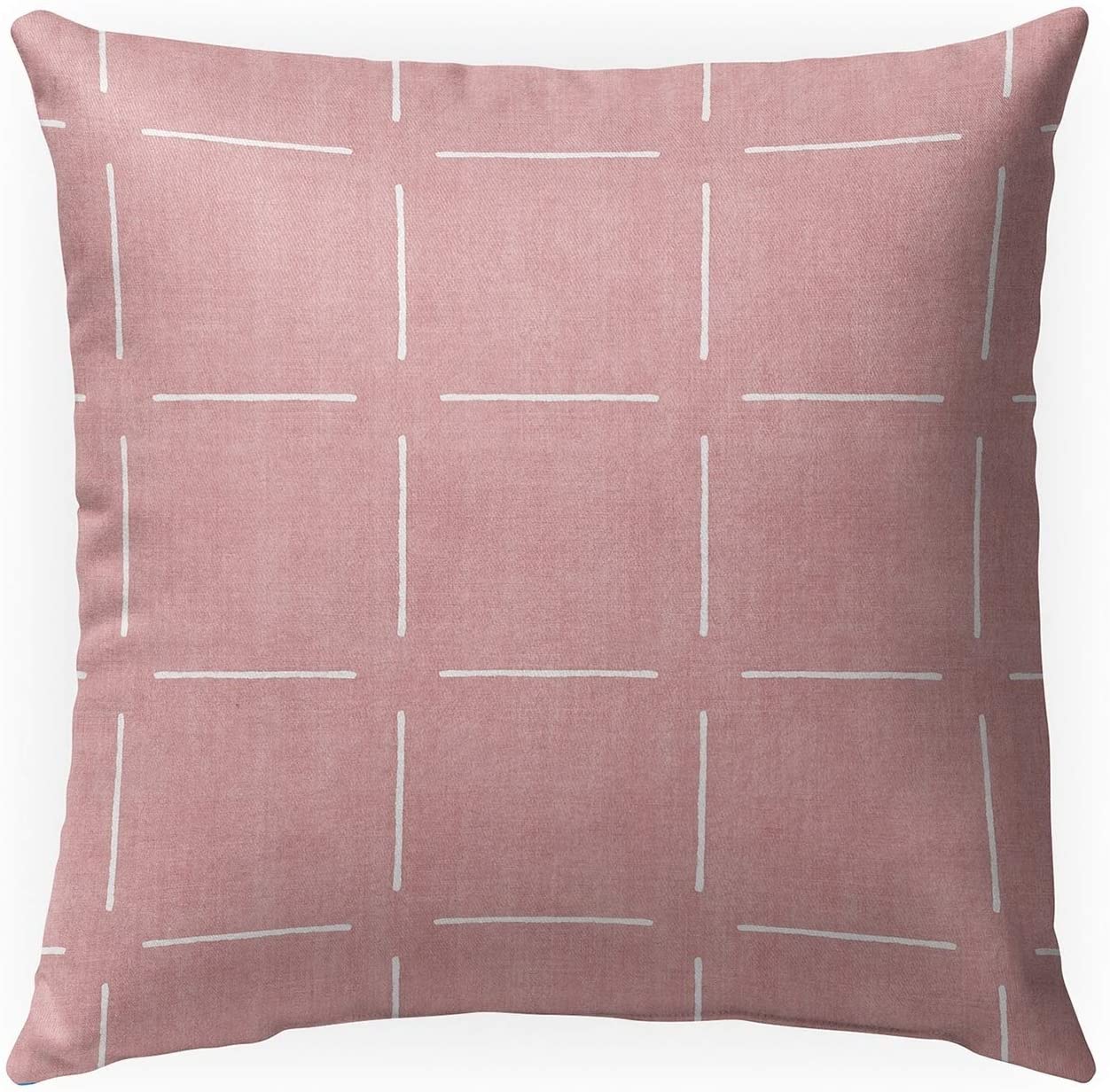 MISC Block Simple Squares Pink Indoor|Outdoor Pillow by 18x18 Pink Geometric Transitional Polyester Removable Cover