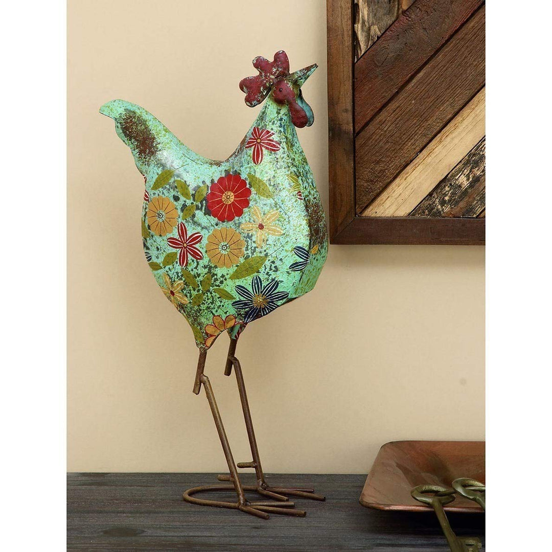 Decorative Metal Rooster tue Bird Garden Decor Rustic