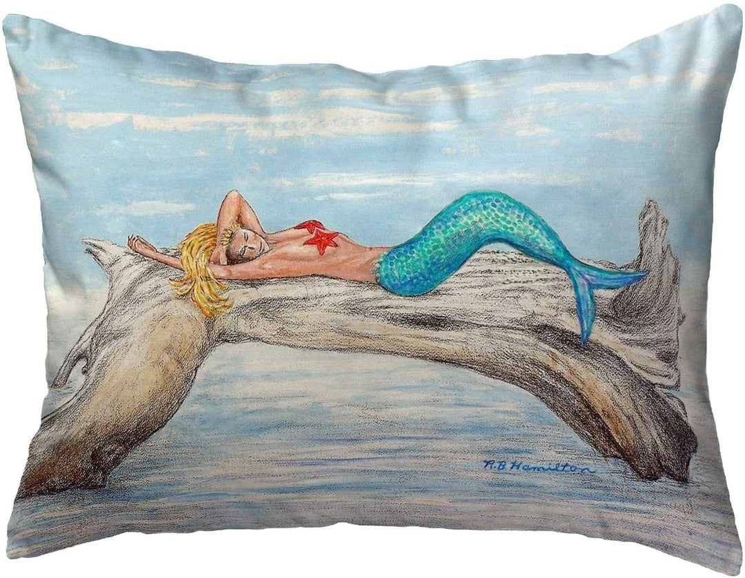 Mermaid Log Small No Cord Pillow 11x14 Color Graphic