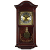 24h Chiming Wall Clock 22 Cordless Hourly Royal Pendulum Chimes Tiny Antique Wallclock Brass Mohagany Wood